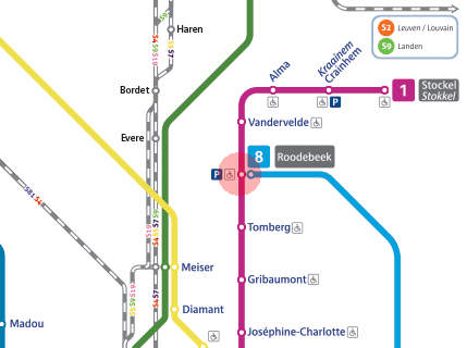 Roodebeek station map