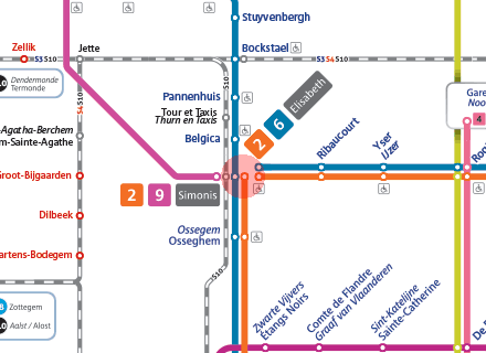 Simonis station map