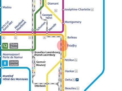 Thieffry station map