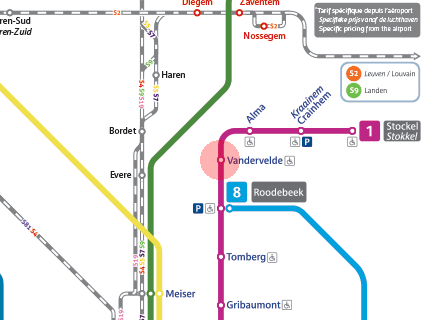 Vandervelde station map