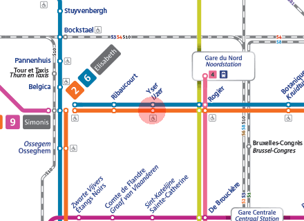 Yser/IJzer station map