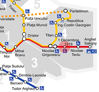 1 Decembrie 1918 station map