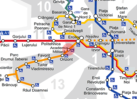 Academia Militara station map