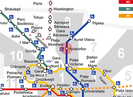 Aviatorilor station map