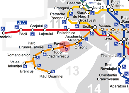 Favorit station map