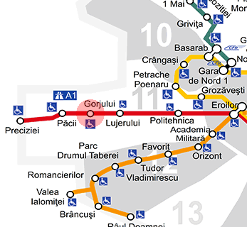 Gorjului station map