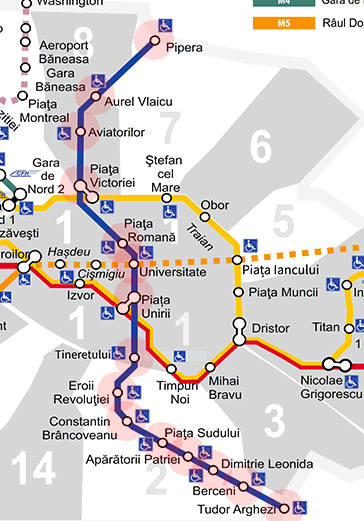 Bucharest Metro Line M2 map