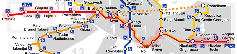 Bucharest Metro Line M3 map