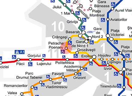 Petrache Poenaru station map