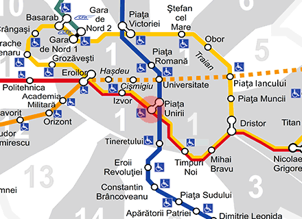 Piata Unirii station map