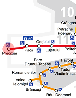 Preciziei station map