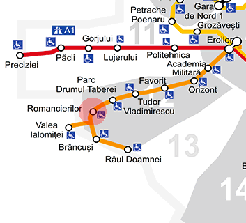 Romancierilor station map