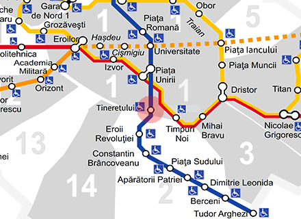 Tineretului station map