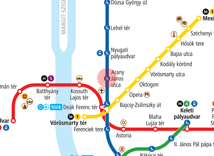 Arany Janos utca station map