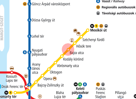 Bajza utca station map