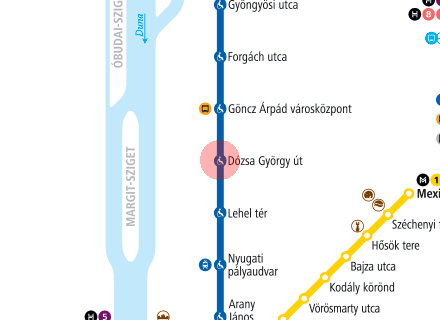 Dozsa Gyorgy ut station map