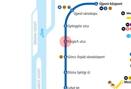 Forgach utca station map