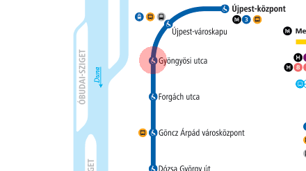 Gyongyosi utca station map