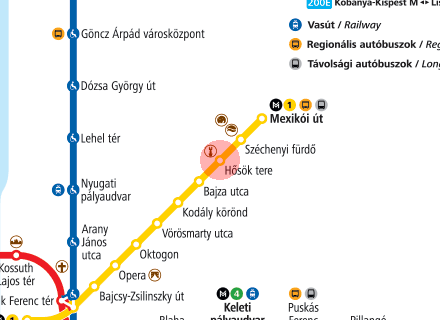 Hosok tere station map