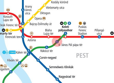 II. Janos Pal papa ter station map