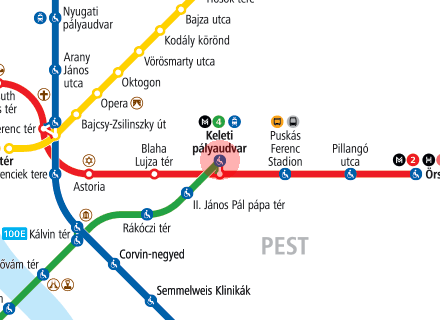 Keleti palyaudvar station map