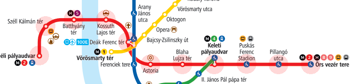 Budapest Metro Line M2 map