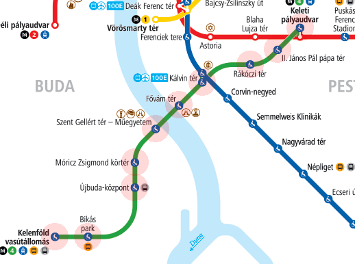 Budapest Metro Line M4 map