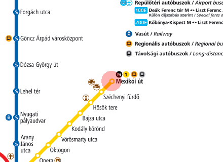 Mexikoi ut station map