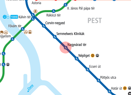 Nagyvarad ter station map