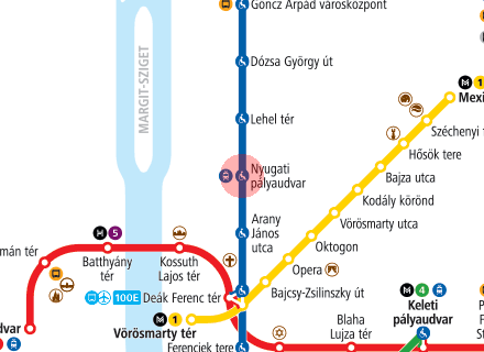 Nyugati palyaudvar station map