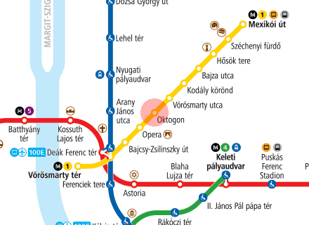 Oktogon station map