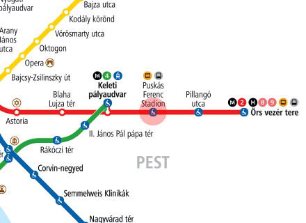Puskas Ferenc Stadion station map