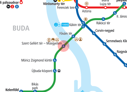 Szent Gellert ter - Muegyetem station map