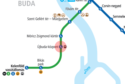 Ujbuda-kozpont station map