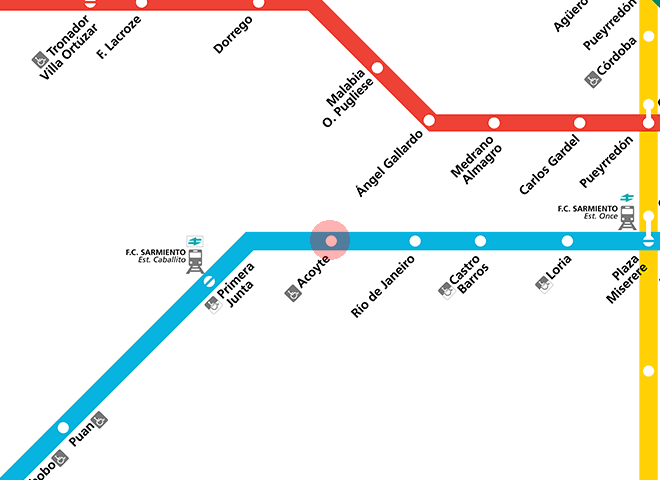 Acoyte station map