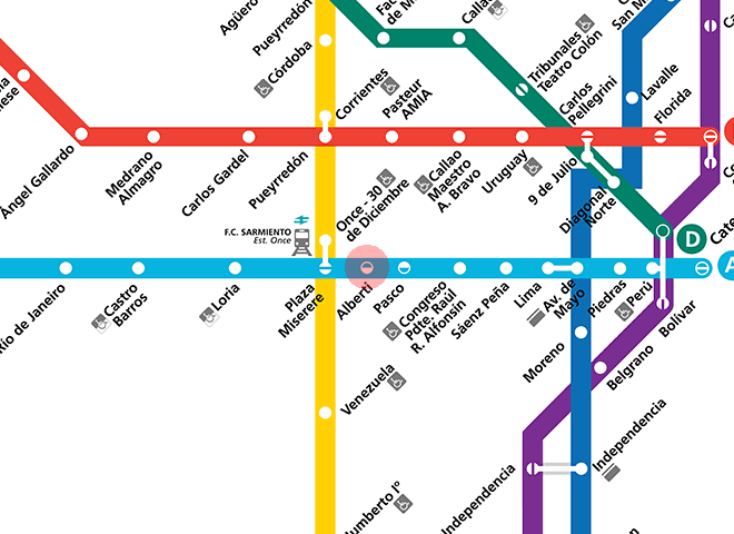 Alberti station map