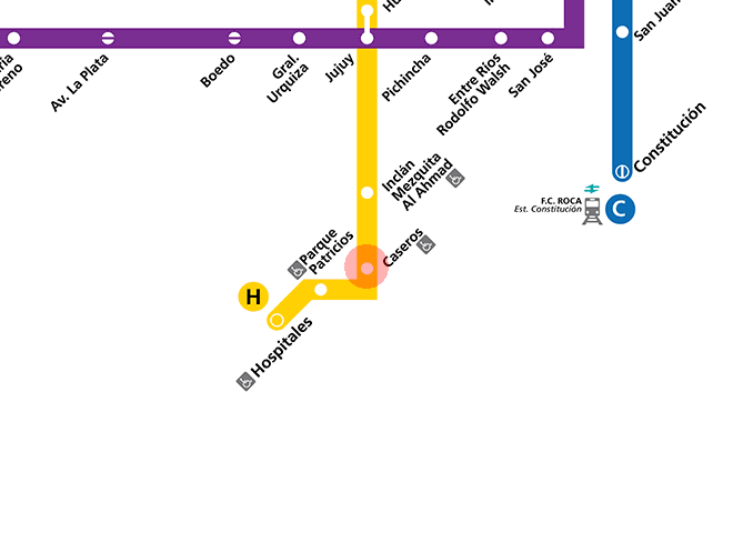 Caseros station map