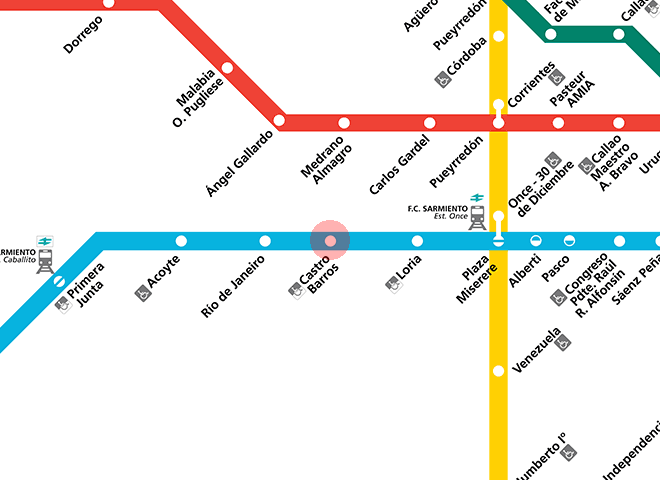 Castro Barros station map