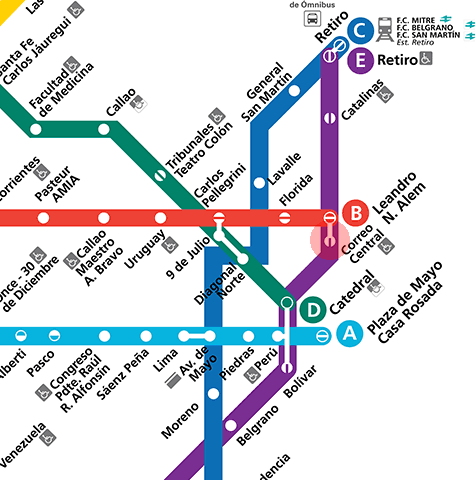 Correo Central station map