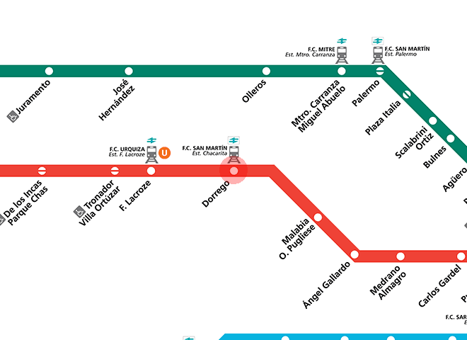 Dorrego station map