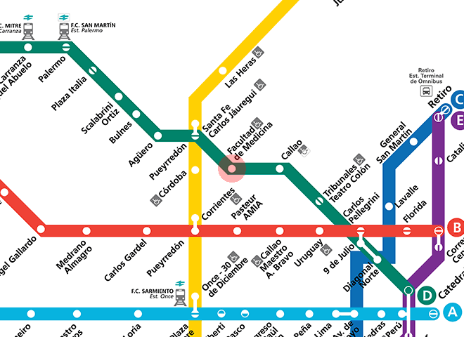 Facultad de Medicina station map