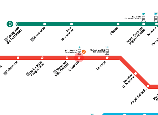 Federico Lacroze station map