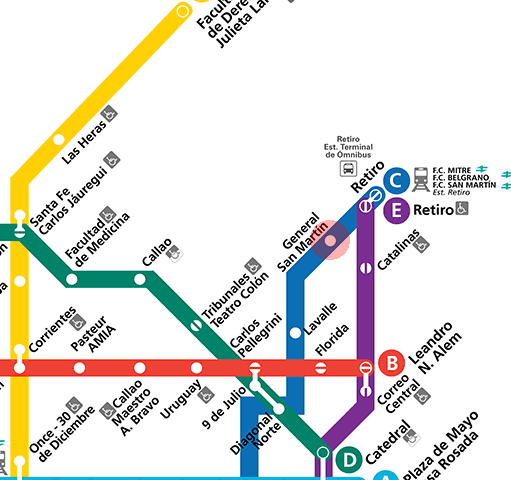 General San Martin station map