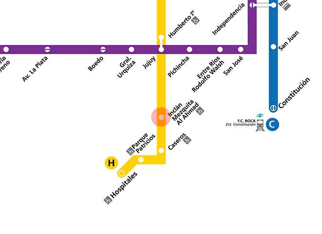 Inclan station map