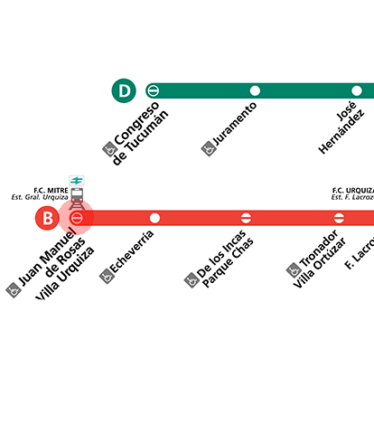Juan Manuel de Rosas station map