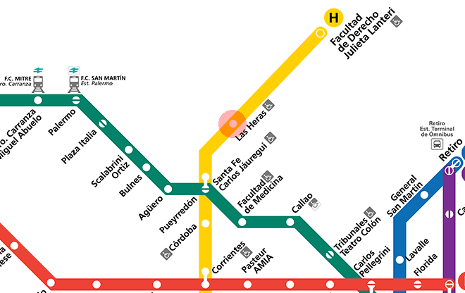 Las Heras station map