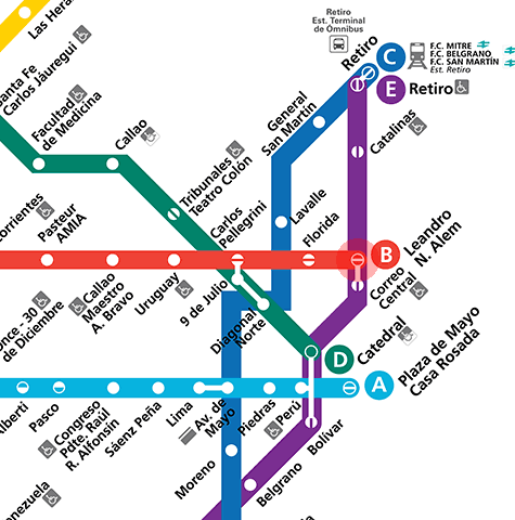 Leandro N. Alem station map