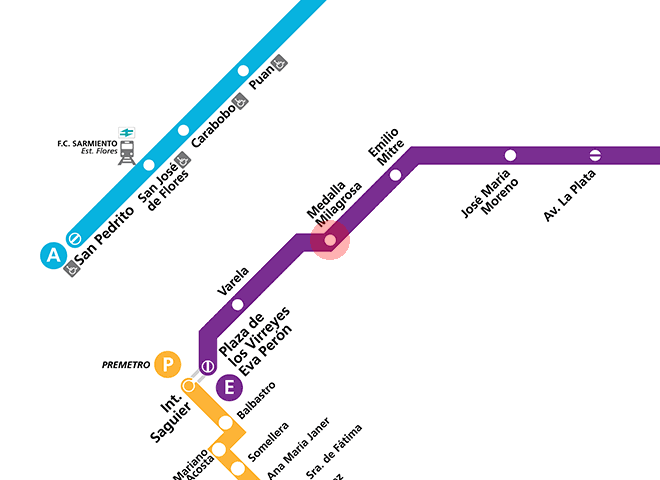 Medalla Milagrosa station map
