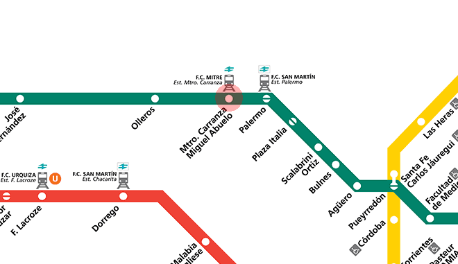 Ministro Carranza station map
