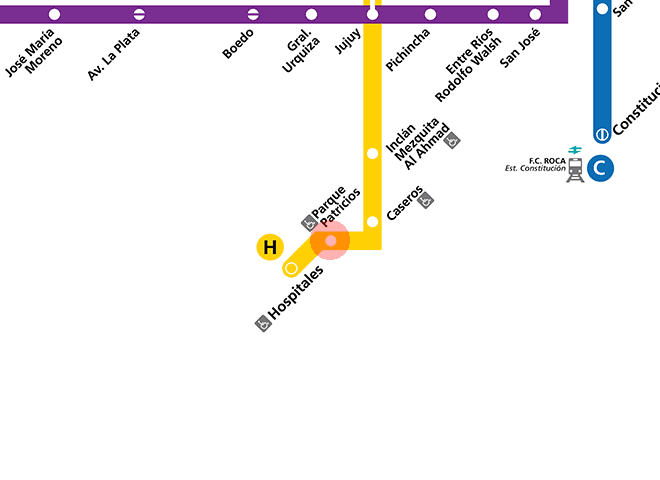 Parque Patricios station map